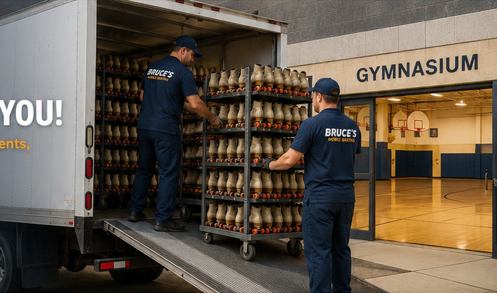 Mobile skating equipment being delivered