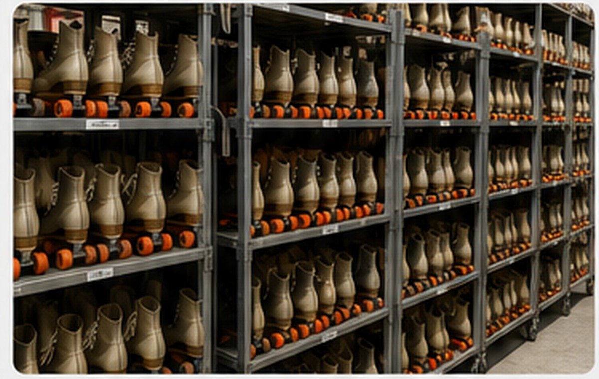 Rows of rental skates